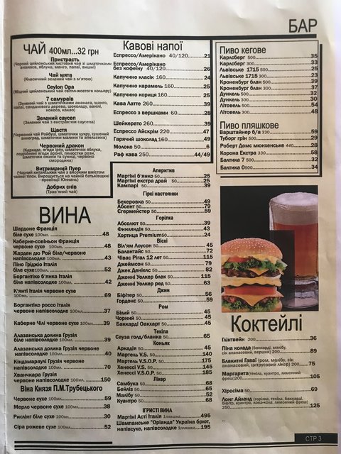 Beer House меню